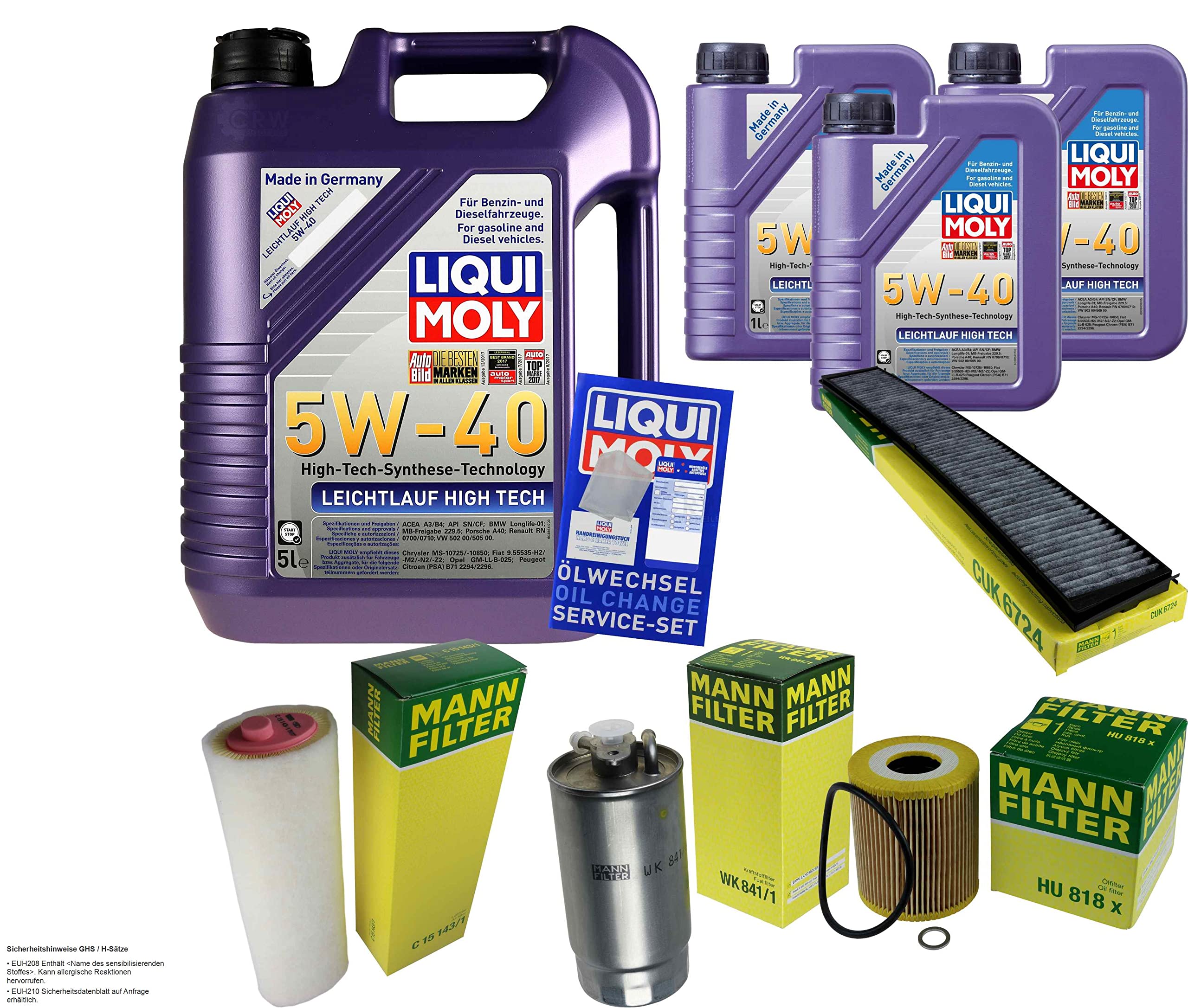 Pacchetto di ispezione 8 L LM LL High Tech 5W-40 + Pacchetto filtri Uomo 3 pezzi