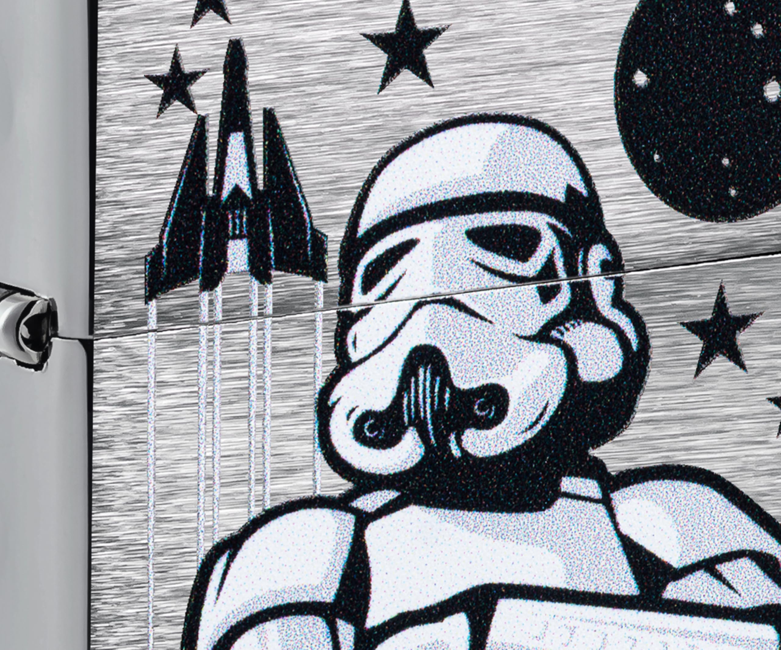 Zippo Stormtrooper Design Brushed Chrome Sturmfeuerzeug nachfüllbar windfest Geschenkbox Made in USA