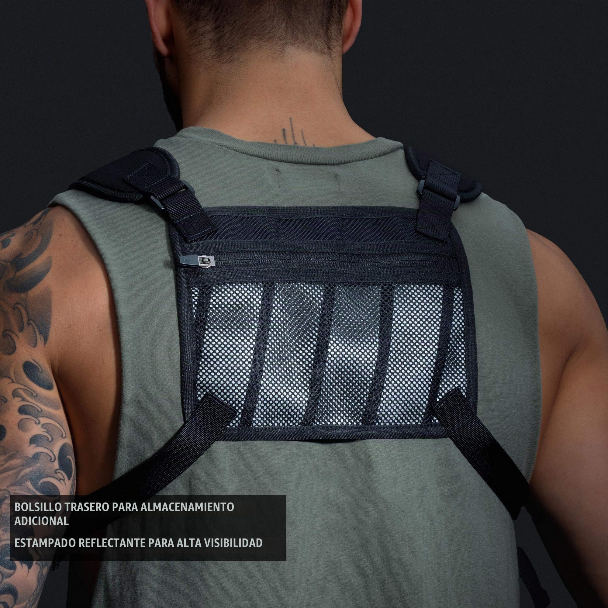 MVRK - Mochila pectoral impermeable para correr, con soporte para móvil, ligera, mochila de entrenamiento con capacidad adicional y detalles reflectantes