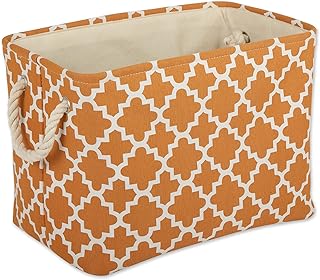 DII Polyester Container with Handles, Lattice Storage Bin, Medium, Pumpkin Spice
