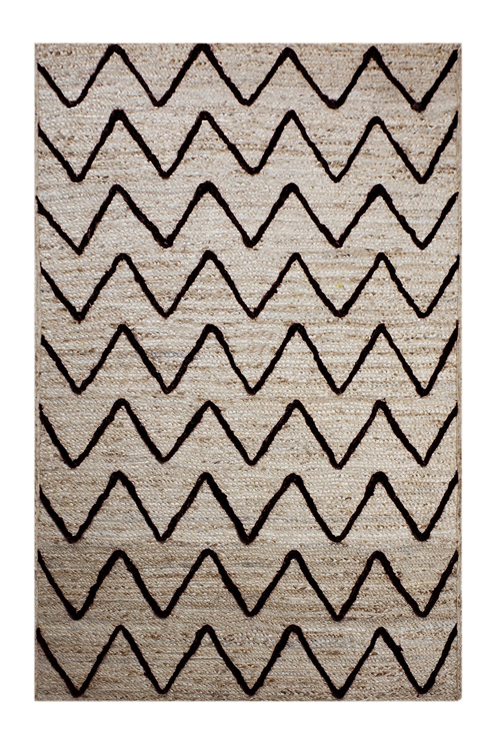 Alfombra de pasillo antirayones de yute trenzado 2.6x4 pies