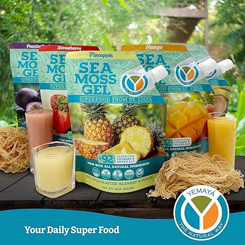 Miniatura 5 de Yemayá - Gel orgánico de musgo marino crudo  Gel de musgo marino silvestre mejorado con fruta real, aumenta la inmunidad, la energía, la digestión,