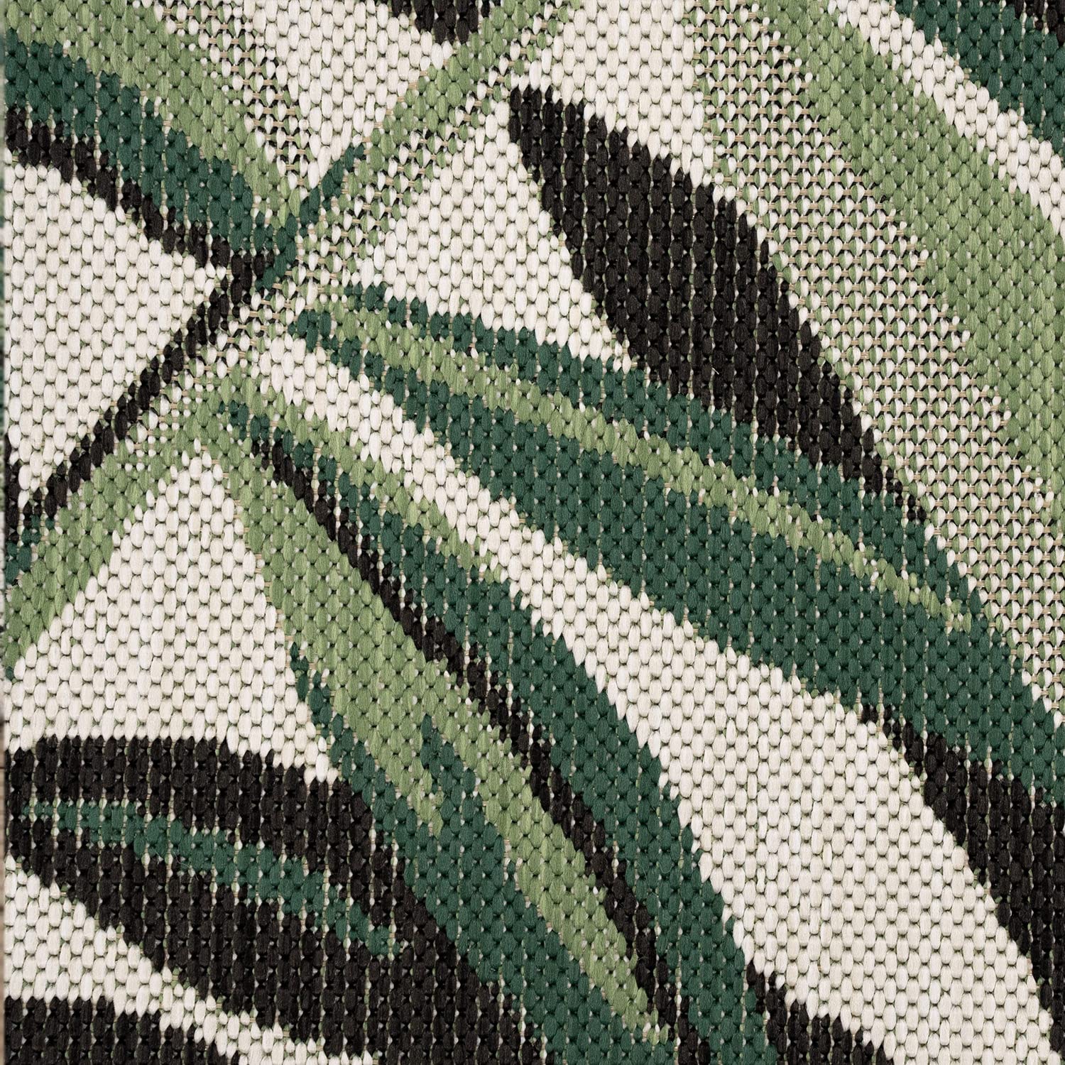 Paco Home Alfombra Salon De Habitacion Cocina Exterior Terraza Jardin Hojas De Palmera Jungla Floral Motivo Boho Chic Verde, tamaño:Ø 160 cm Redon, Color:Verde 10