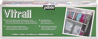 PEBEO 90000 45 ml Vitrail Stained Glass Effect Glass Paint Set Cardboard, Box of 10, Assorted Colours , White