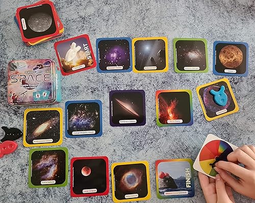 Miniatura 8 de Qurious Space Junior Explorer  Juego de cartas flash STEM  Los pre-lectores giran y aventuran a través de la galaxia. Usando fotos de la NASA,