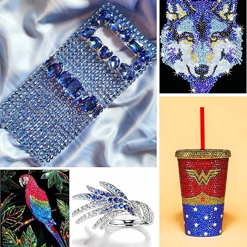 Miniatura 4 de 3200 unidades de diamantes de imitación SS10 con parte trasera plana de vidrio SS10 redondos a granel para manualidades, arte, ropa, zapatos (zafiro)