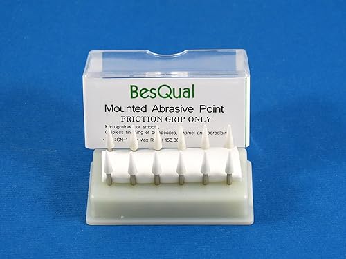 Fresas de agarre de fricción montadas en forma de cono de piedra blanca, paquete de 12 piedras, CN1 ANGELUS