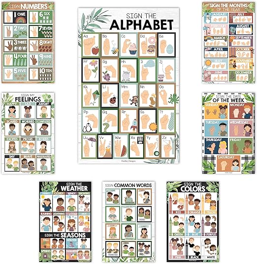 Hadley Designs 8 Farmhouse American Sign Language Poster