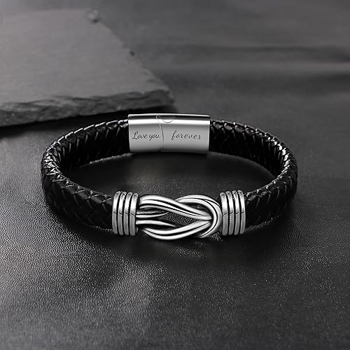 Miniatura 4 de Regalos de cuero para papá, regalo de cumpleaños, novio, marido, nieto, hermano, hijo, para el día de San Valentín, Navidad, graduación, joyería