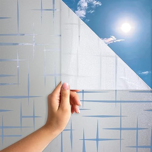 MARAPON Película de privacidad para ventana con patrón de estrellas 29.5 x 78.7 pulgadas incluye libro electrónico con consejos profesionales,