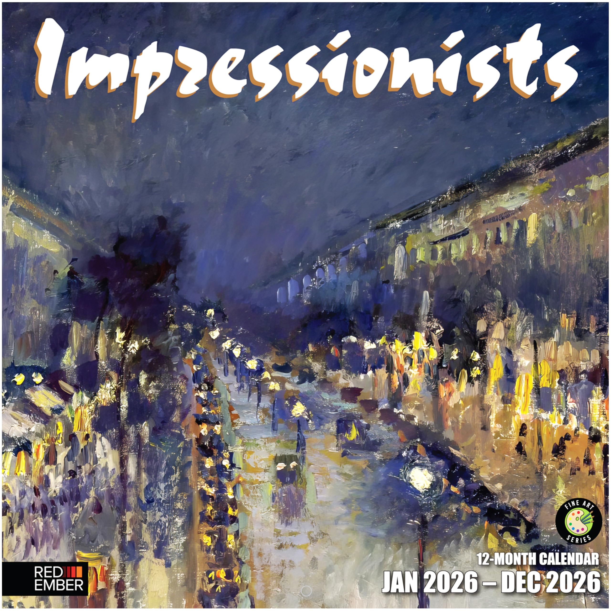 RED EMBER Impressionists 2026 Wall Calendar 12 Month