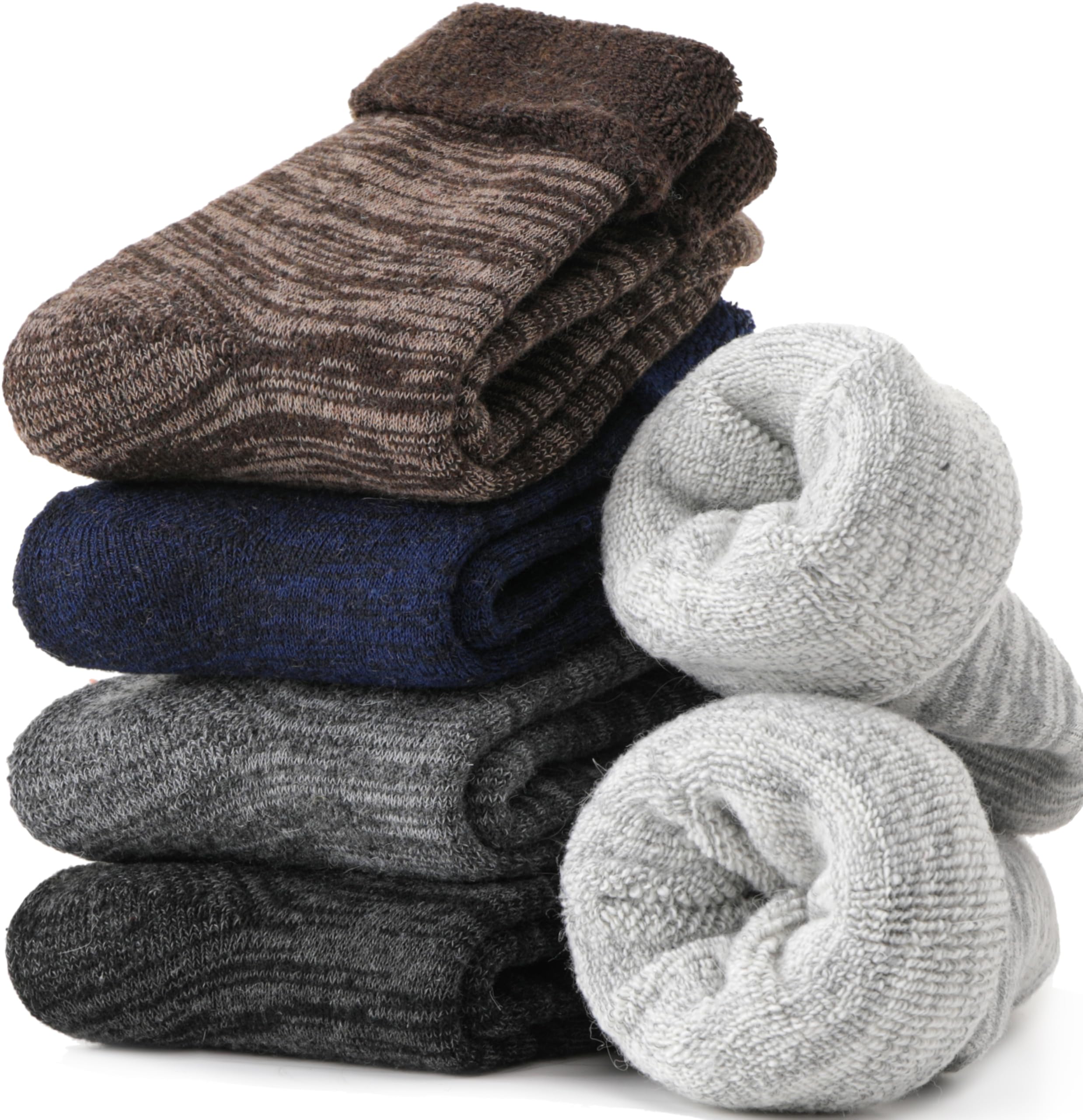 EBMORE Merino Wool Socks for Women Hiking Thermal Warm Winter Thick Boot Cozy Crew Comfy Work Socks for Ladies 5 Pairs