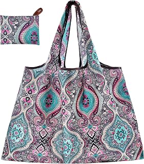 Foldable Reusable Shopping Bags, Large Foldable Shopping Bag, Lightweight Tote Food Bag, Washable Handbag Portable Pouch for Daily Use Shopping Trips, 53 * 66cm