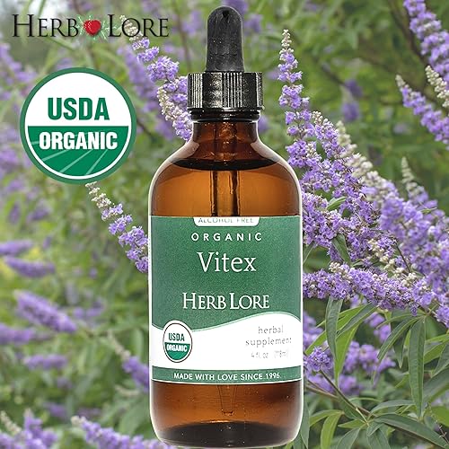 Miniatura 3 de Herb Lore Organic Vitex Tincture - Suplemento líquido de casteberry para mujeres, extracto de bayas de árbol casto, sin alcohol (4 onzas líquidas)