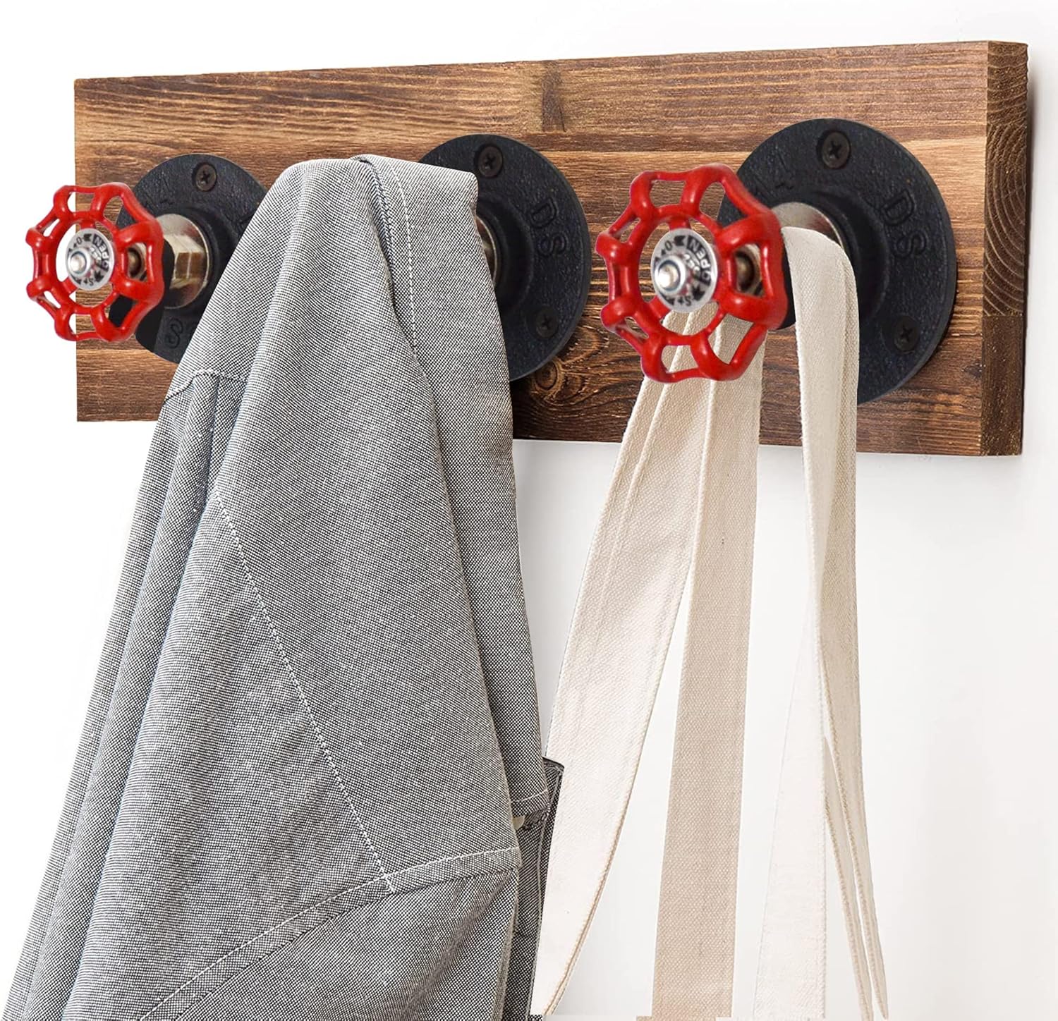 DSDS 3 Pcs Industrial Pipe Coat Hook Racks Wall Mounted Clothing Racks with Hardware for Home
