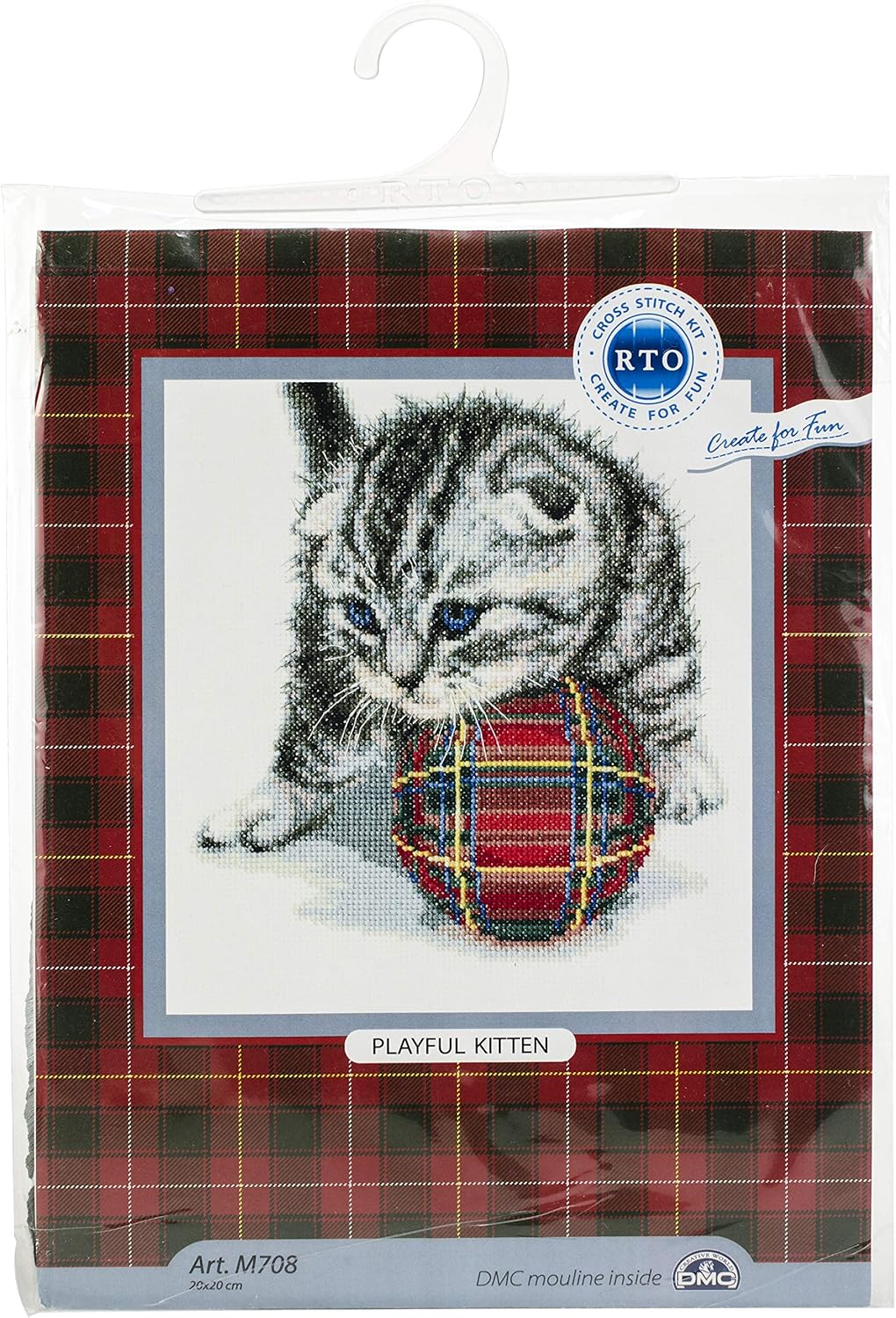 RTO Counted Cross Stitch Kit 7.87"X7.87"-Playful Kitten (1