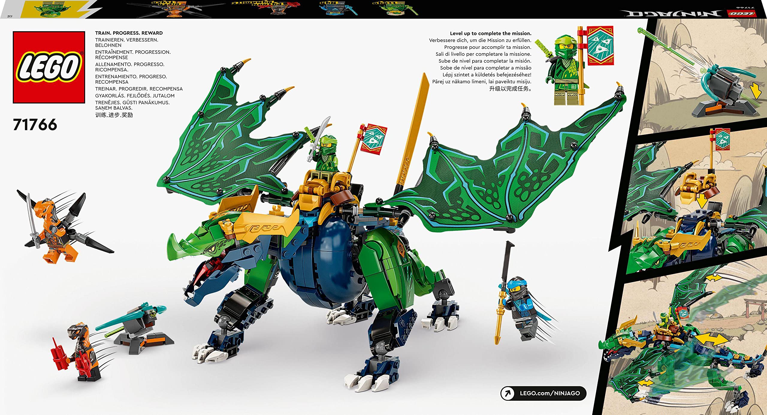 Lego 71766 Ninjago Der legendäre Drache von Lloyd, Spielzeug für Mädchen und Jungen, 8 Jahre, mit Figuren, Viper und Python, mit Missionsbanner zum Sammeln