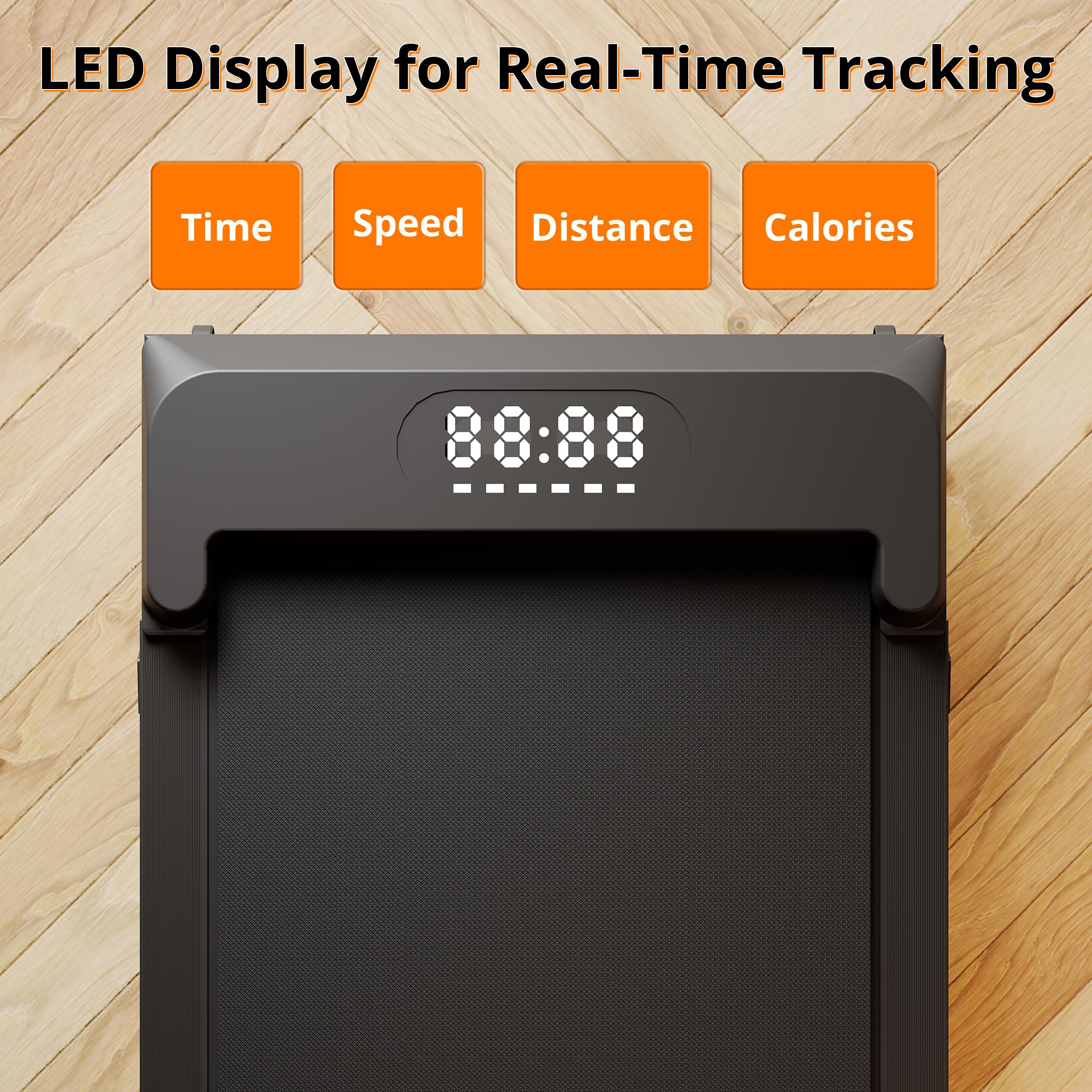 Cinta de Correr, Walking Pad 2 en 1 Debajo del Escritorio, Bajo Ruido,Peso Soportado de 110 kg, Cinta de Andar Ritmo de 1 a 6 km/h, Control Remoto y Pantalla LED. (No Hay Vallas) | Luz RGB, audio inalámbrico Bluetooth y conexión por aplicación, máximo de