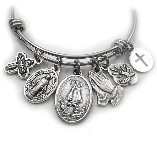 Virgen de la Caridad del Cobre Bangle Bracelet, Virgin Mary, Our Lady, Patroness of Cuba, Catholic Jewelry Gift, Nuestra Senora de la Caridad del