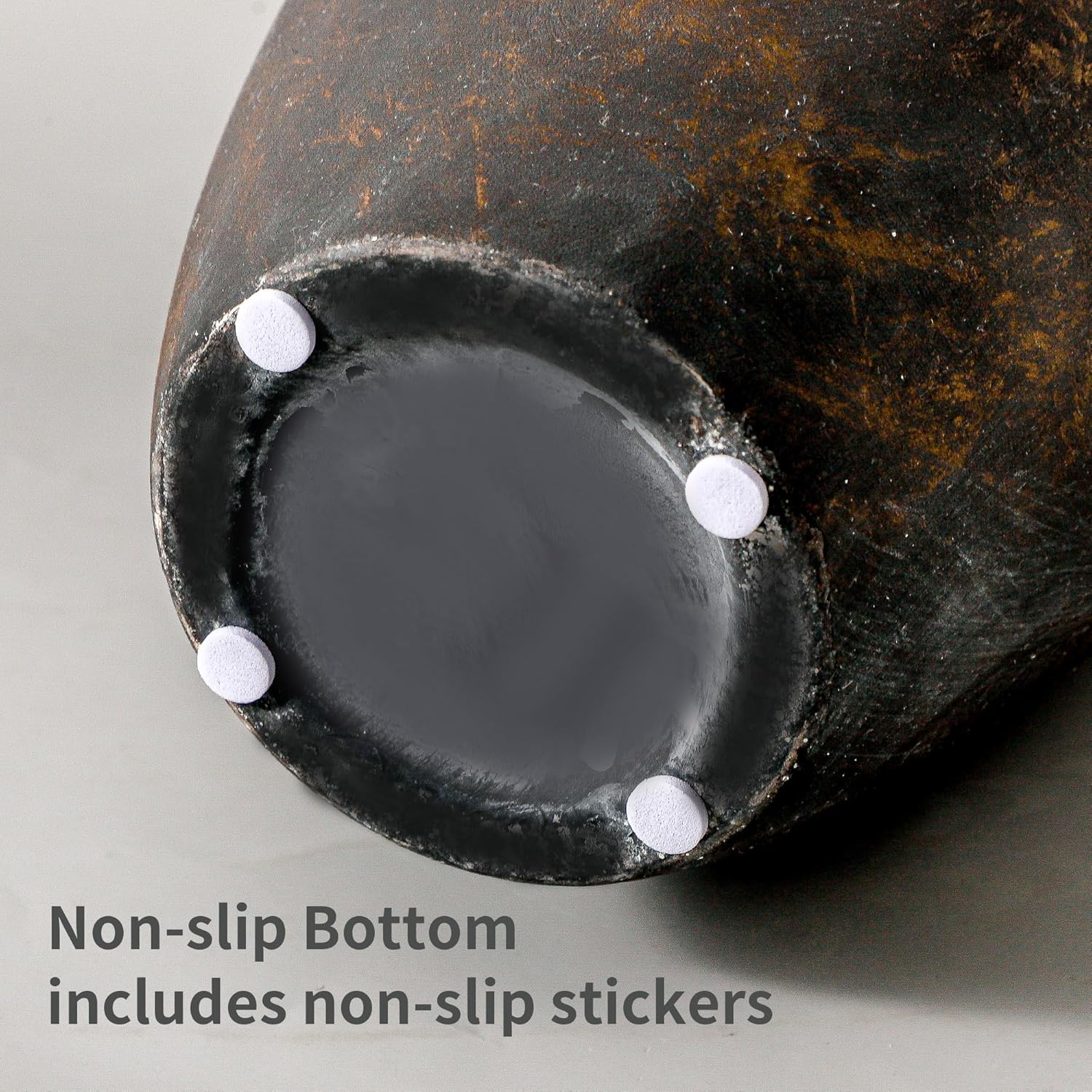 Large Ceramic Rustic Vase - 12.87 inch Tall Decorative Farmhouse Vase for Home Decor, Living Room, Shelf Decor, Enterway, Office, Table Decoration - Image 4