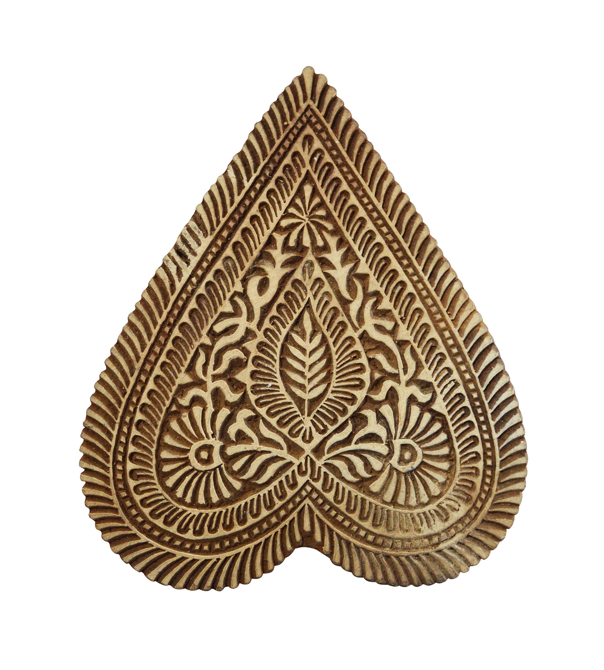 Tampon en bois pour impression sur textile - Motif tissu block print