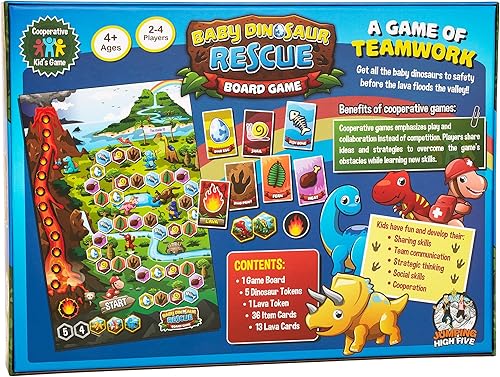 Miniatura 6 de Juego de mesa de rescate de dinosaurios para bebés, juego cooperativo de dinosaurios para niños de 4 años en adelante, ayuda a los dinosaurios a