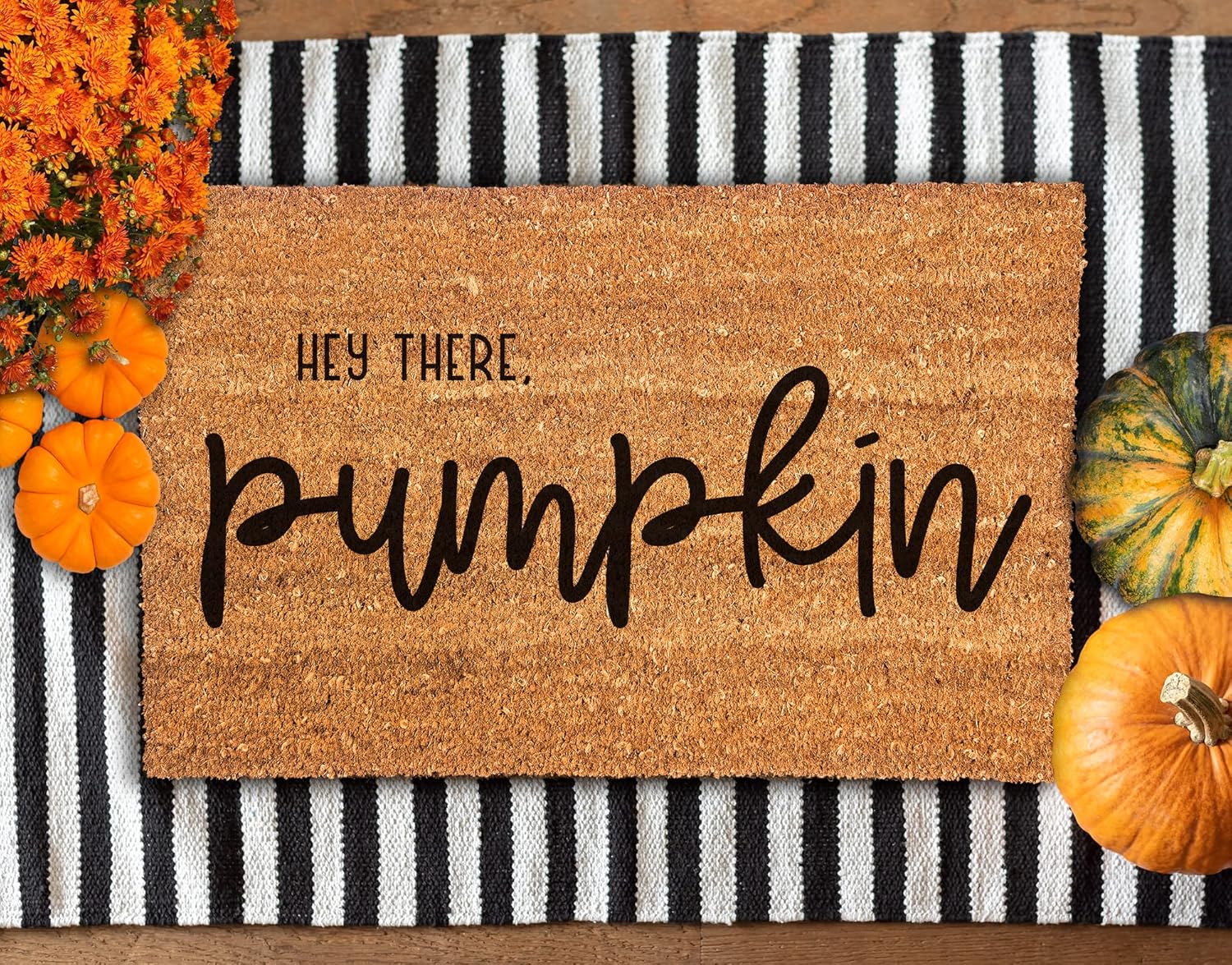 Hey There Pumpkin Doormat - Fall Decor, Halloween Decor, Welcome Mats, Fall Welcome Mats, Housewarming Gifts