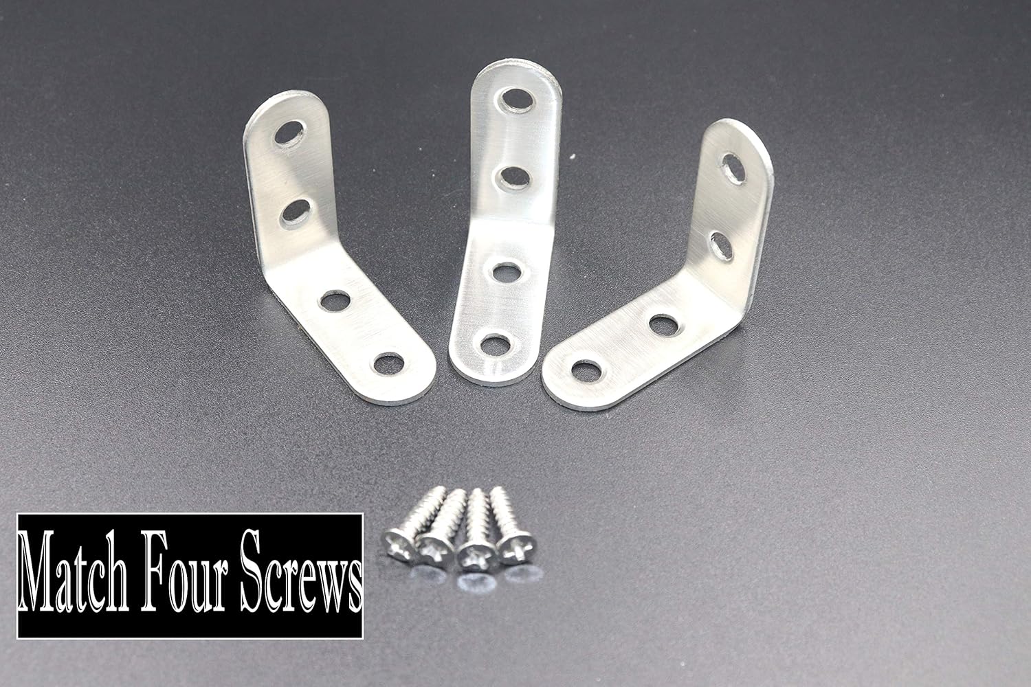 FGen 20pcs Thick Stainless Steel Corner Code 90 Degree Right Angle Reinforcement Angle Iron Triangle 40mm x40mm x16mm L Bracket Bracket