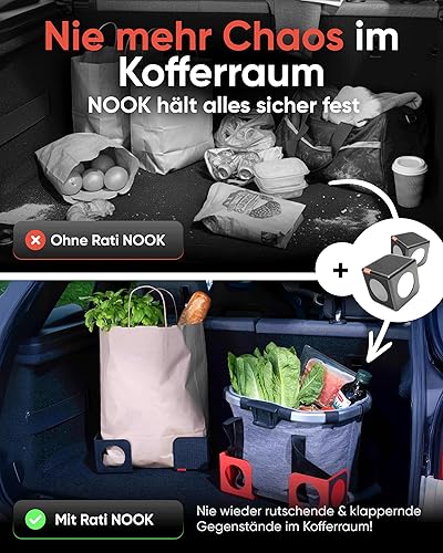 Miniatura 3 de rati Nook - Bloques organizadores de maletero  Organizador de almacenamiento de coche con divisores ajustables y almohadillas de agarre duales