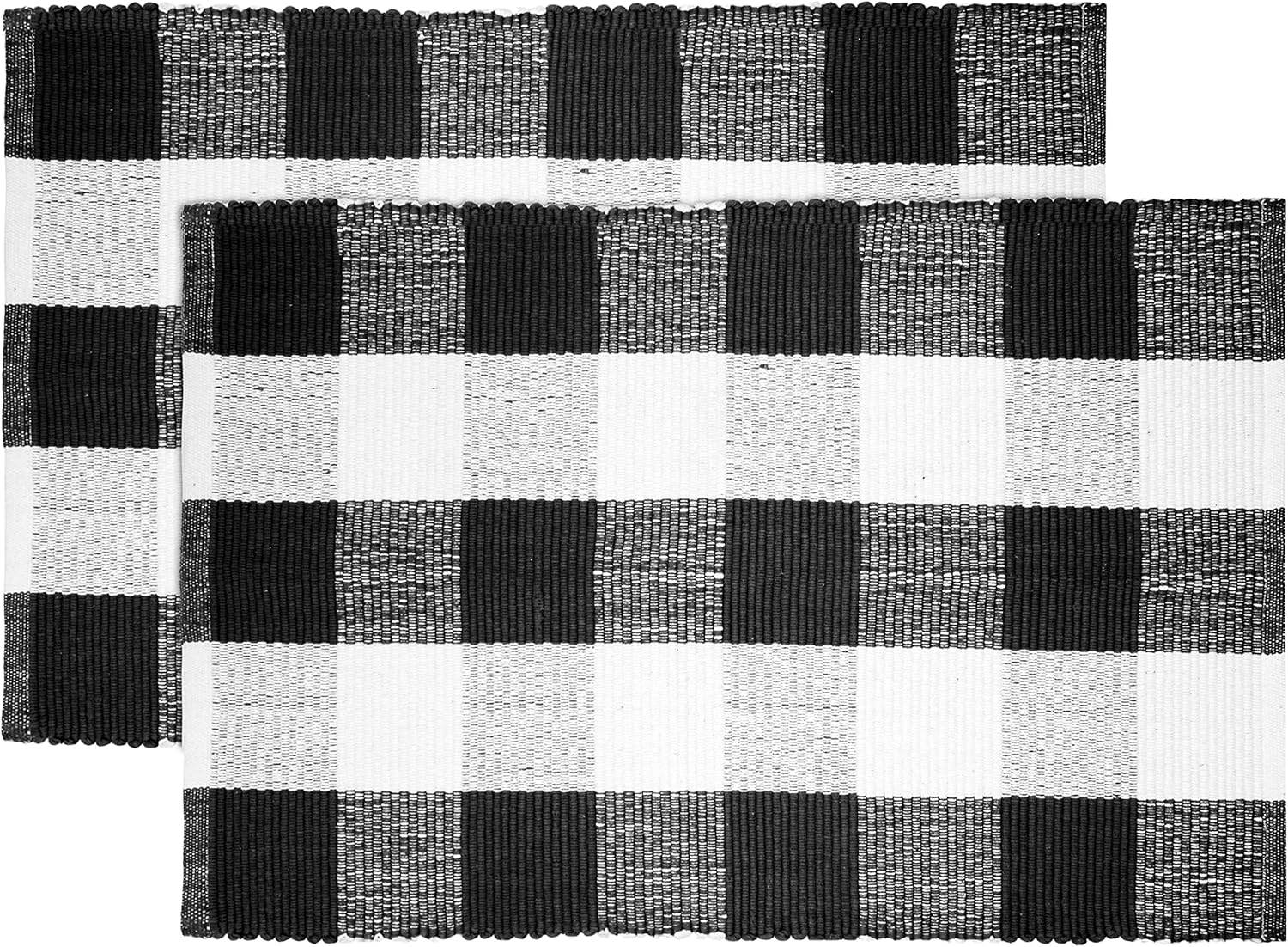 COTTON CRAFT Buffalo Check Plaid Rug 2 Pack Handwoven