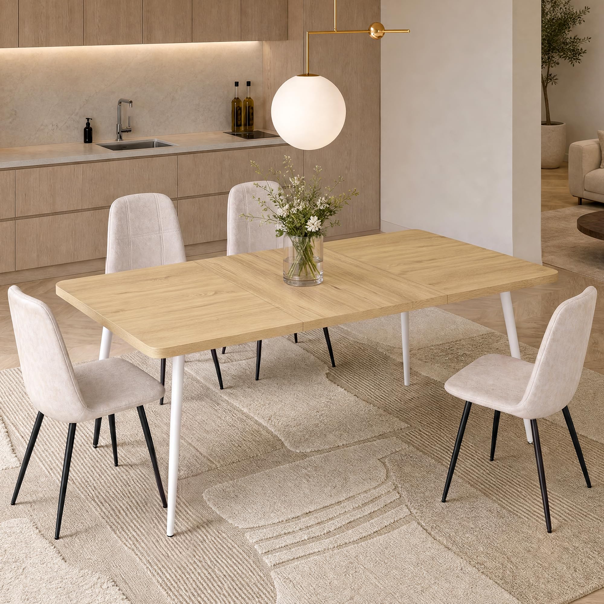 VASAGLE 70.9" Dining Table for 6-8 People, Modern Kitchen Table
