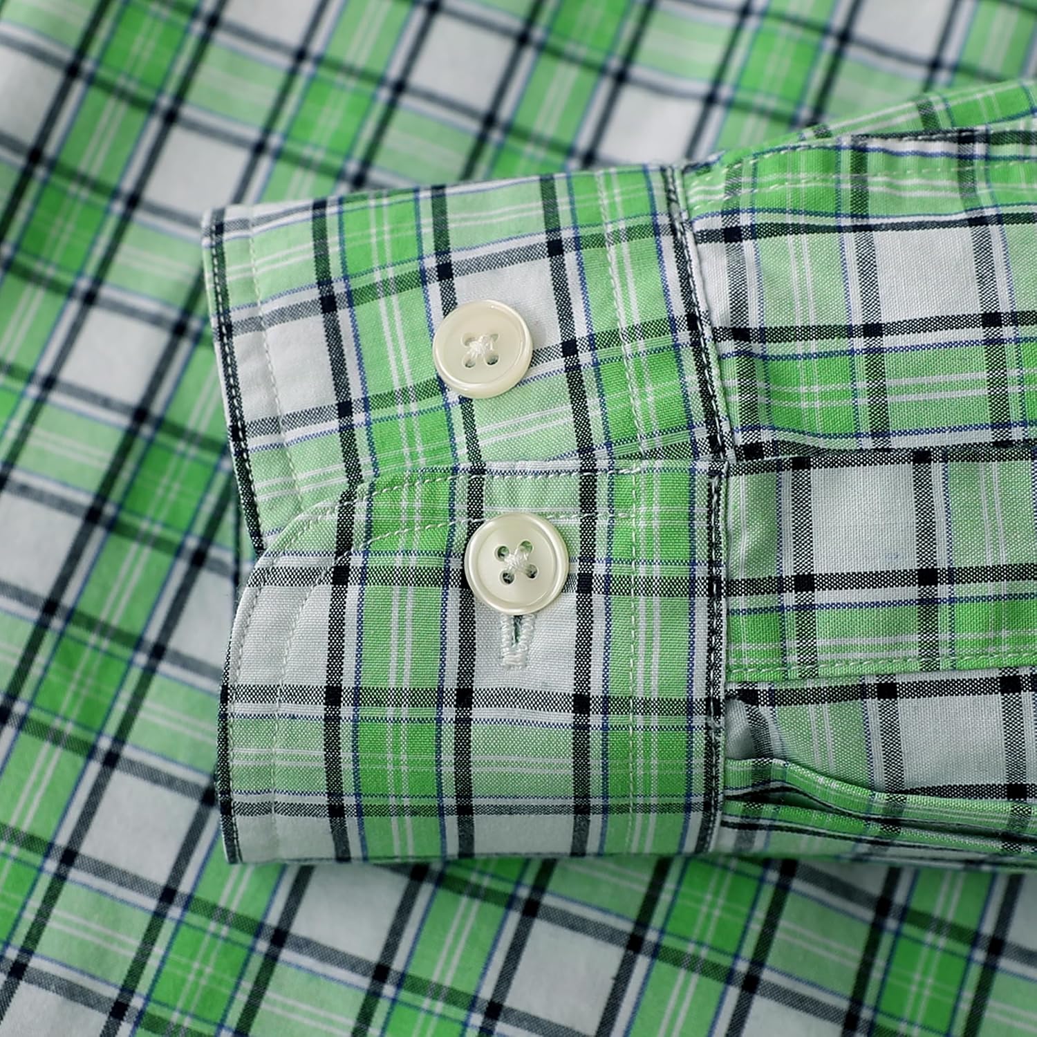 Dubinik® Mens Long Sleeve Button Down Shirts Casual Plaid Shirt with Practical Double Pockets Comfortable and Soft - Image 5