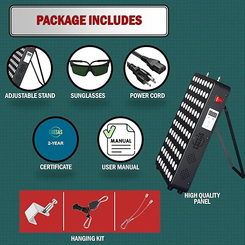 Miniatura 4 de Dispositivo de terapia de luz roja para cuerpo completo y cara, 660 nm y 850 nm, panel LED de grado clínico de doble chip infrarrojo cercano para