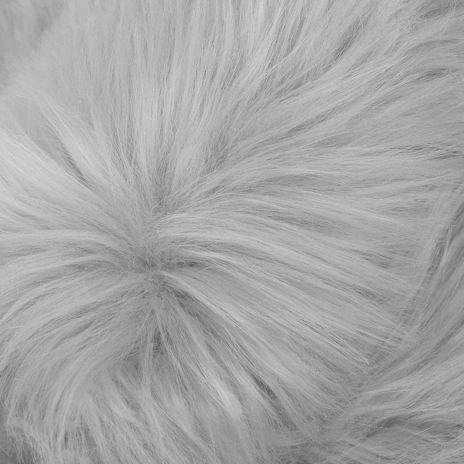 uxcell Heart Shaped Faux Fur Rug,Small Fluffy Carpet Girls,Cute Floor Mirror Mat,Throw Rugs for Bedroom Light Gray