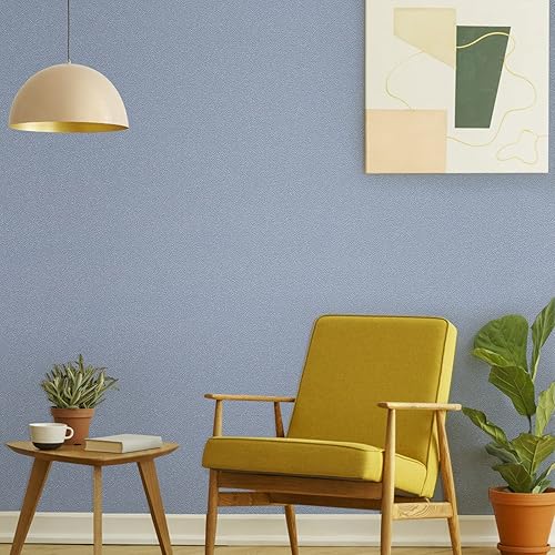 Miniatura 7 de Mecpar Papel tapiz azul sólido de 15.7 pulgadas x 32.8 pies, papel de contacto azul puro, papel tapiz azul puro, película de vinilo texturizada,