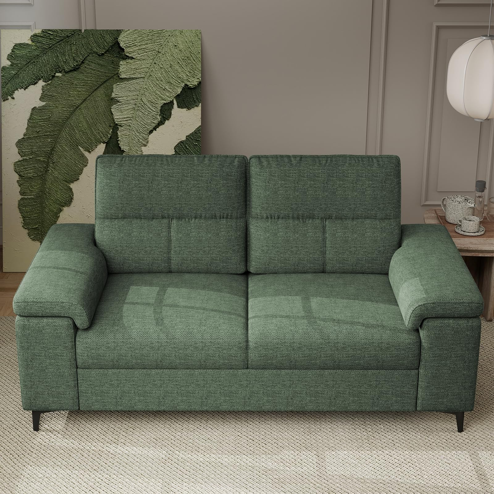 Upvilla 71.25" Modern Sofa Couch Deep Seat Sofas for Living Room(Green)