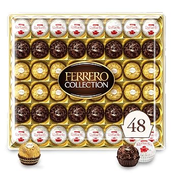 Ferrero Collection, Premium Assorted, Hazelnut, Dark Chocolate and Coconut, 48 Count Premium Treats, 6.1 oz | 6.1 oz, Dark Chocolate and Coconut, Treats
