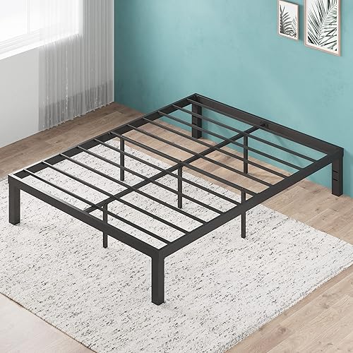 Miniatura 12 de Plataforma de metal, marco para cama Zinus Quick Lock 16 pulgadas, base para cama, no necesita caja de resortes, Acero, Negro
