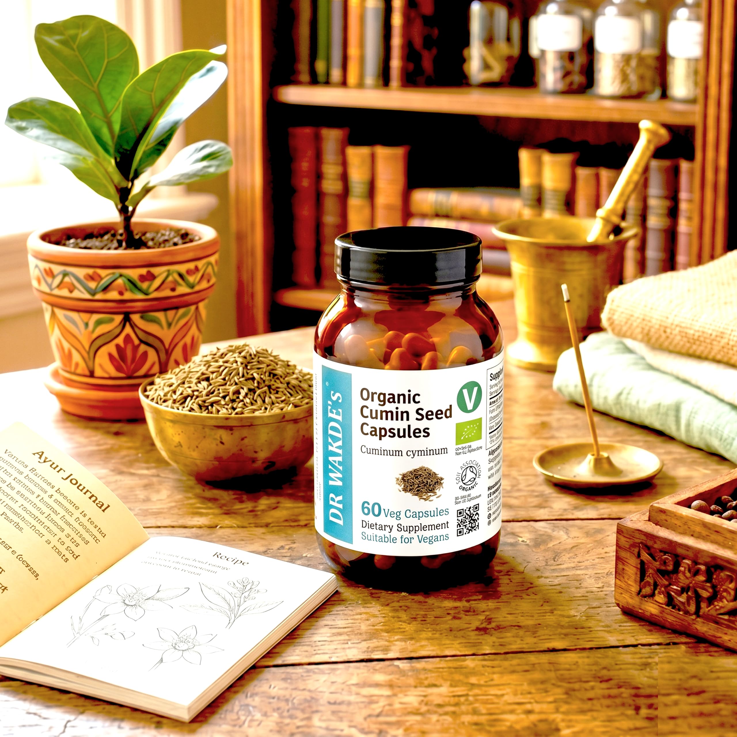 DR WAKDE'S Kreuzkümmel-Kapseln (Cumin) I 100% Kräuter I 60 Vegetarische Kapseln I Ayurvedische Nahrungsergänzung