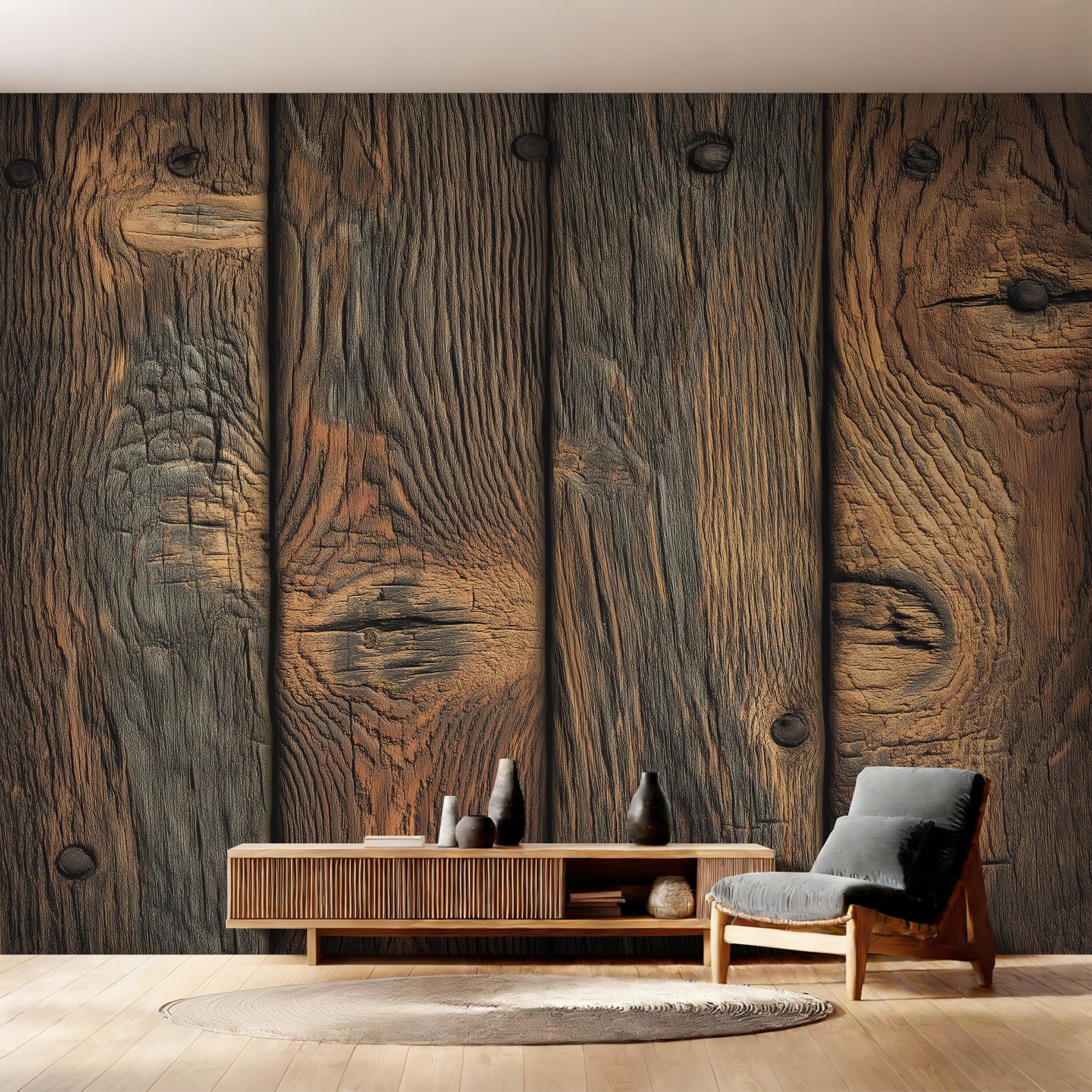 Generisch Fototapete Holzmaserung Tapete 350 x 256 cm, Tapete Rustikale Holzplanke Vliestapete Wallpaper Wandtapete für Wohnzimmer Schlafzimmer Sanierung Wandbilder Wanddeko D&O186