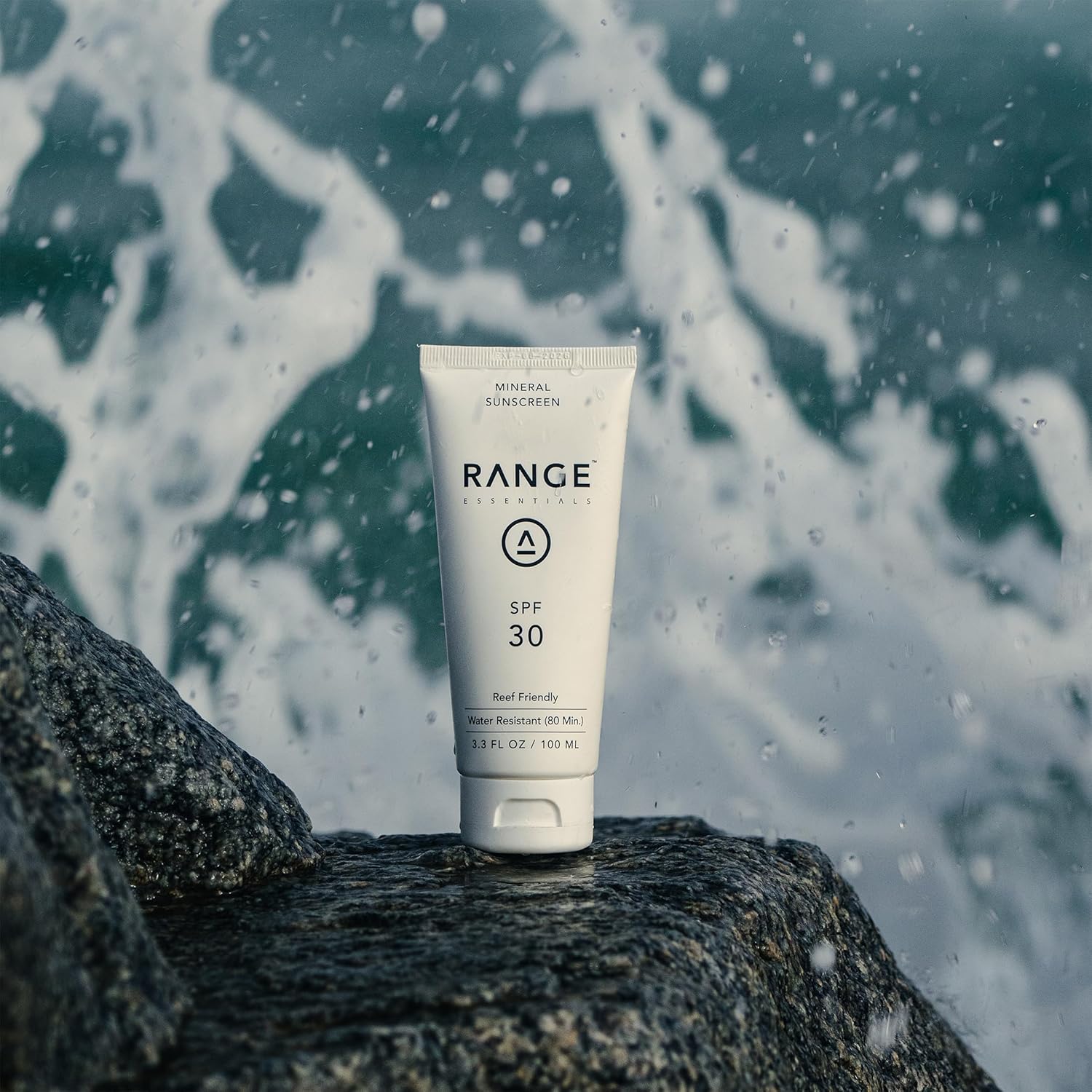 Range Essentials Unscented Mineral Sunscreen Lotion SPF 30, Reef-Safe, Travel Size, Fragrance-Free, Zinc Oxide, Broad Spectrum, Water-Resistant 80 Minutes, UVA UVB Protection, Face Body, 3.3oz (100mL)