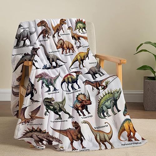Vista 56 de Manta Personalizada con Nombre de Dinosaurio Regalos Personalizados Mantas de Franela Súper Suaves y Ligeras Manta para Niños, Adultos, Adecuada
