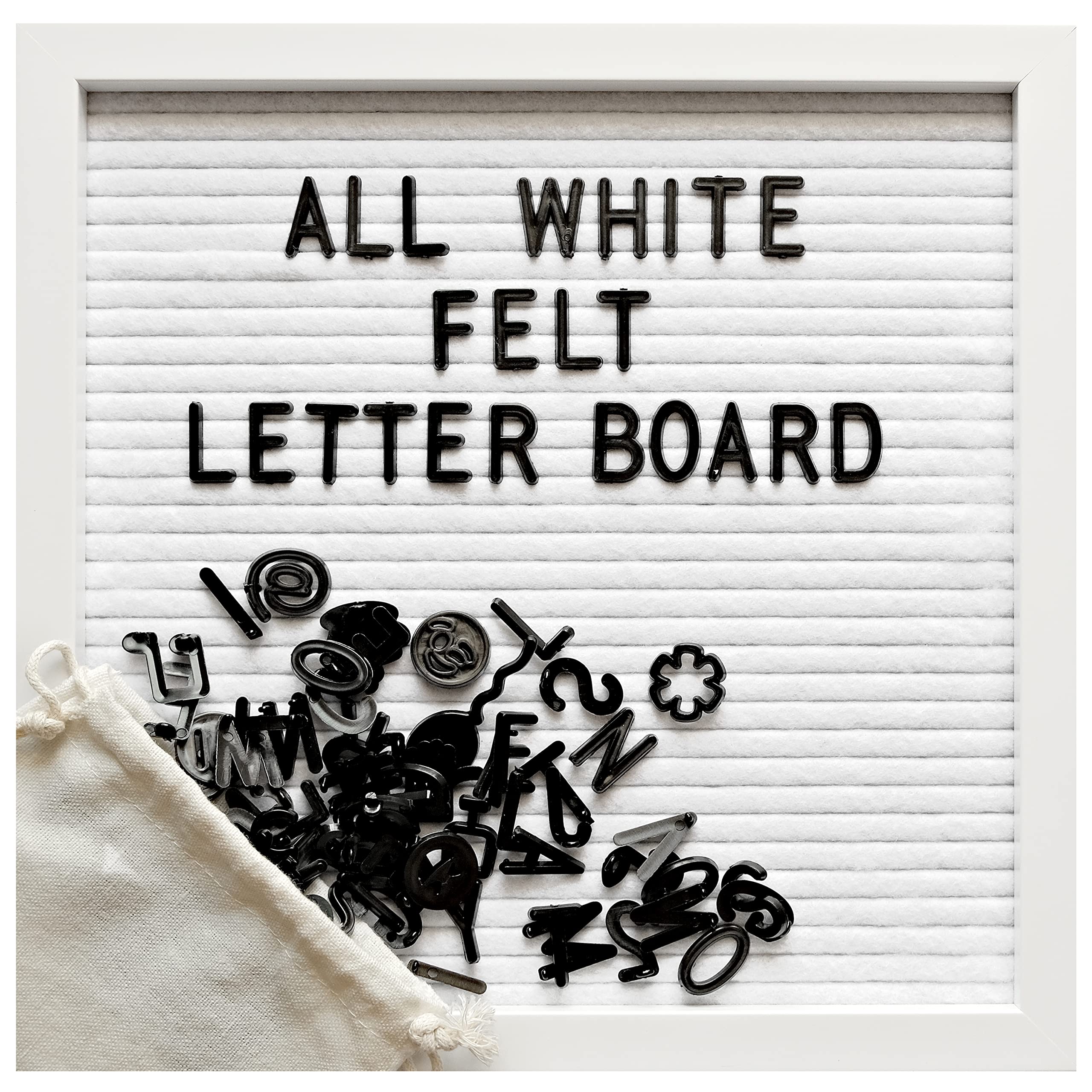 Buy 10x10 Inch All White Felt Letter Board, Precut Changeable Letter