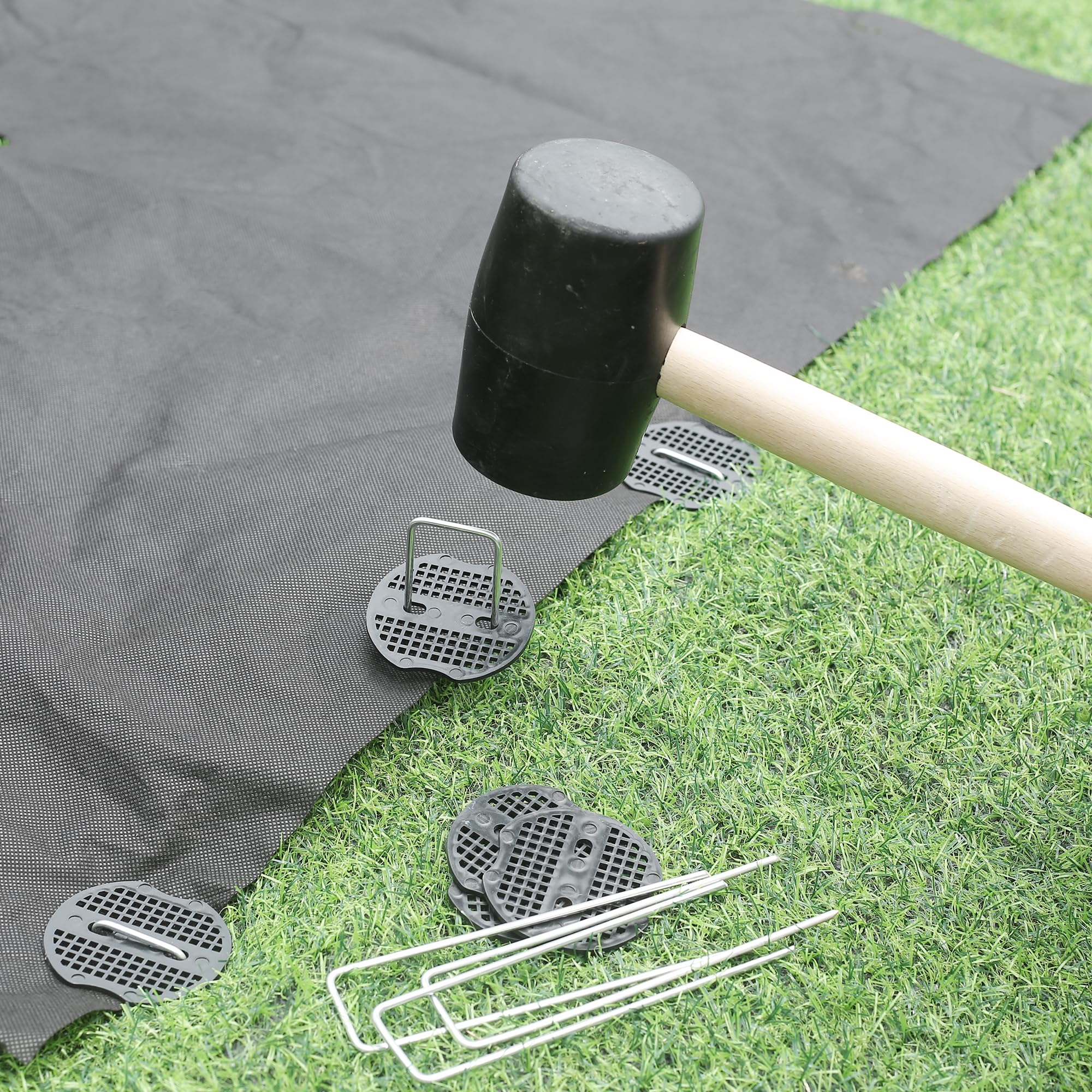 Set di Ancoraggio a Terra in Acciaio zincato Ancoraggio a Terra da avvitare Ancoraggio a Terra 60 cm, 10 Pezzi