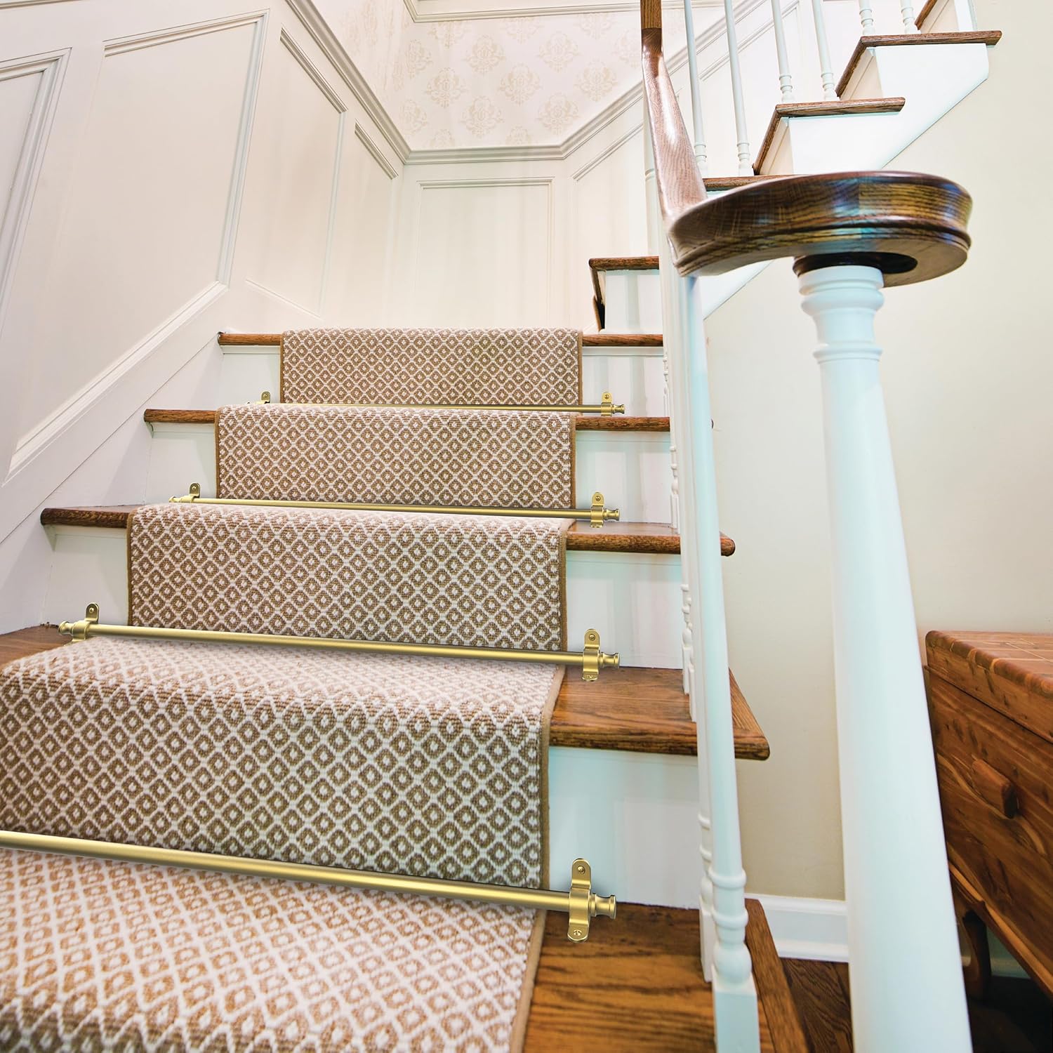 Franklin Brass Derby Stair Carpet Runner Rod in Brushed Gold HHSRR-BRG-D