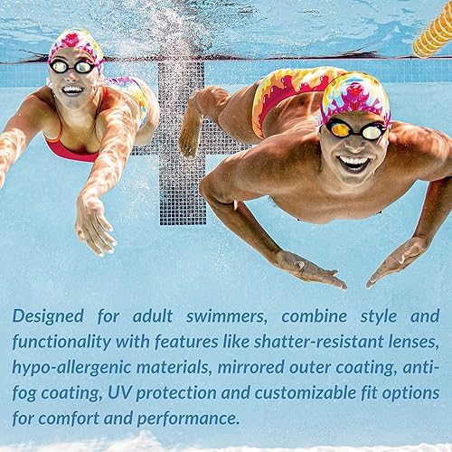 Miniatura 5 de Sporti Gafas de espejo unisex para adultos antivaho S2S3 - Lentes antivaho y elegantes gafas para nadar con construcción duradera