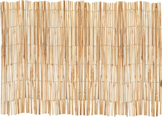 Forever Bamboo Natural Split Rolled Bamboo Fence Panel for Garden Privacy Fence Screen for Indoor or Outdoor 4 Ft H x 6 Ft L