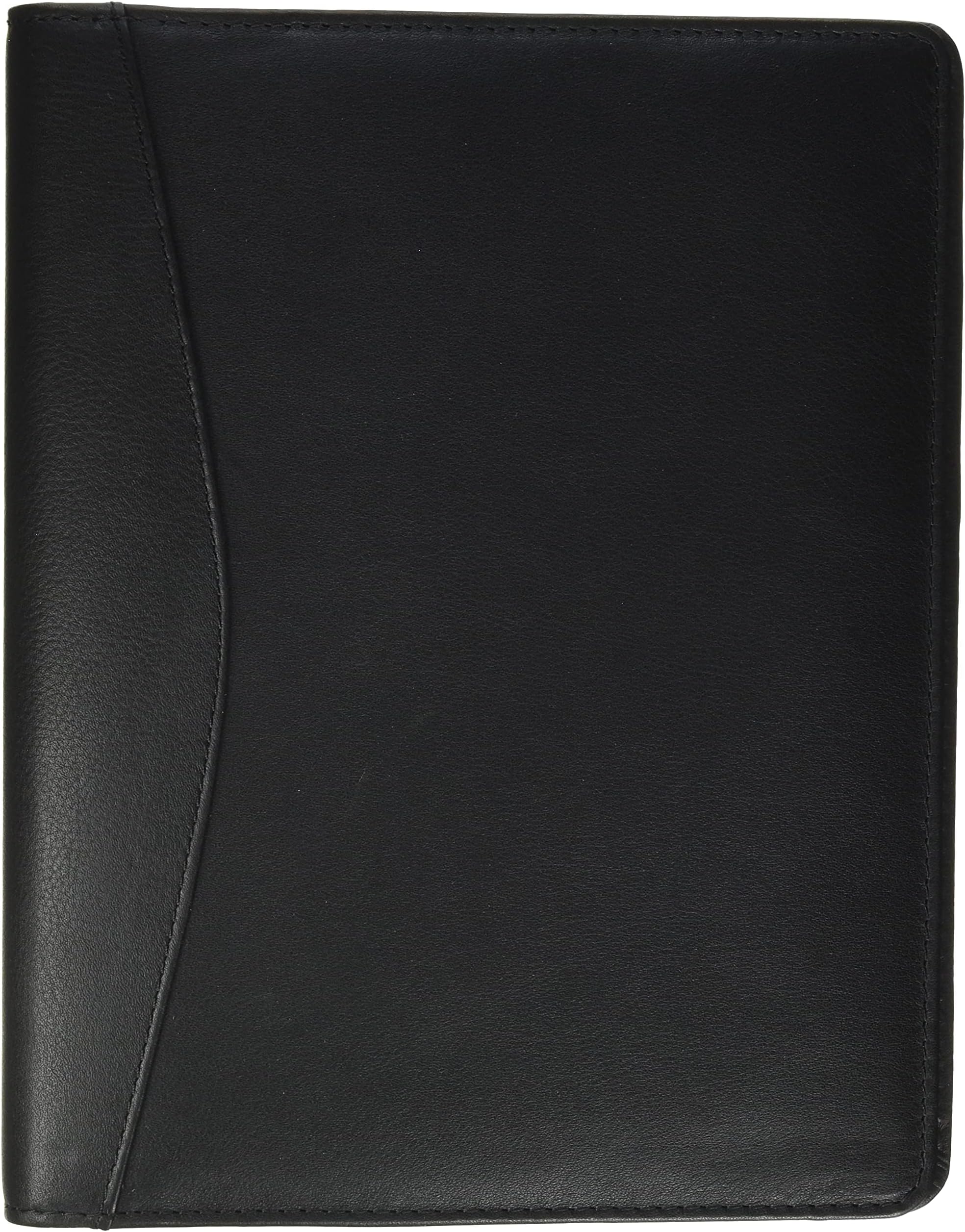Alassio 30007 A5 Benaco ring binder, nappa leather writing case, ring binder folder with 4-fold ring mechanism for documents in DIN A5 format, black business folder, leather folder approx. 23.6 x 18.5 x 3 cm
