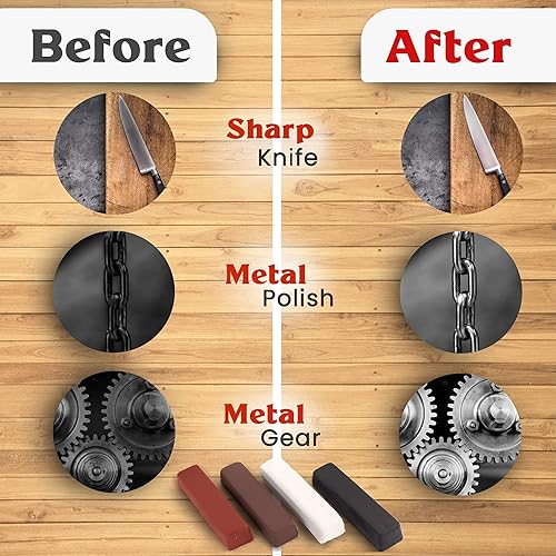 Miniatura 8 de Compuesto de pulido de 4 piezas de compuesto de corte y pulido de 4 onzas. Kit - Incluye: esmeril negro, trípoli marrón, diamante blanco y rojo