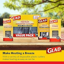 Glad Crystal Clear Plastic Forks, 24 Count | Heavy Duty Clear Plastic Forks for Everyday Use